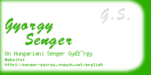 gyorgy senger business card